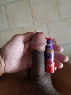 View my big black cock compared to this bottle!
