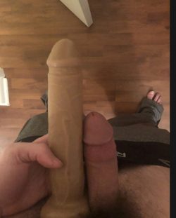 My cock versus my wife’s favorite dildo. She says she wants to