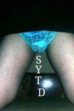 Turquoise panties holding in my bound balletes while I worship SYTD