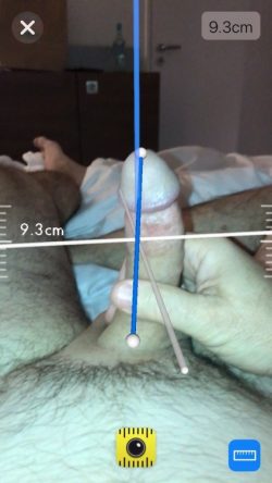 Laser Measured penis using the new iPhone measuring app