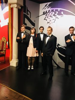 Sissy Katie at madam Tussaud’s with some real men