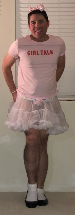 Since I am not a real man and only a sissy this is what two dominant college girls made me wear  ...