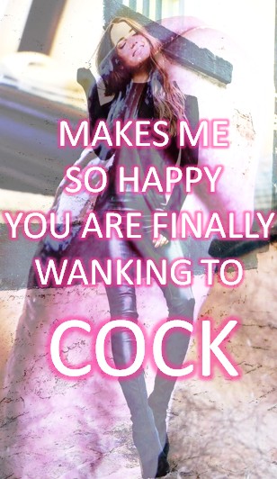 Sissy Wank - Sissy is wanking to cock caption - Freakden