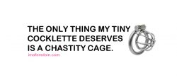 Tiny cocklettes deserve chastity cages