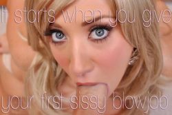 Your first sissy blowjob