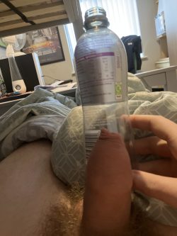 My cock is not close to half way on a bottle