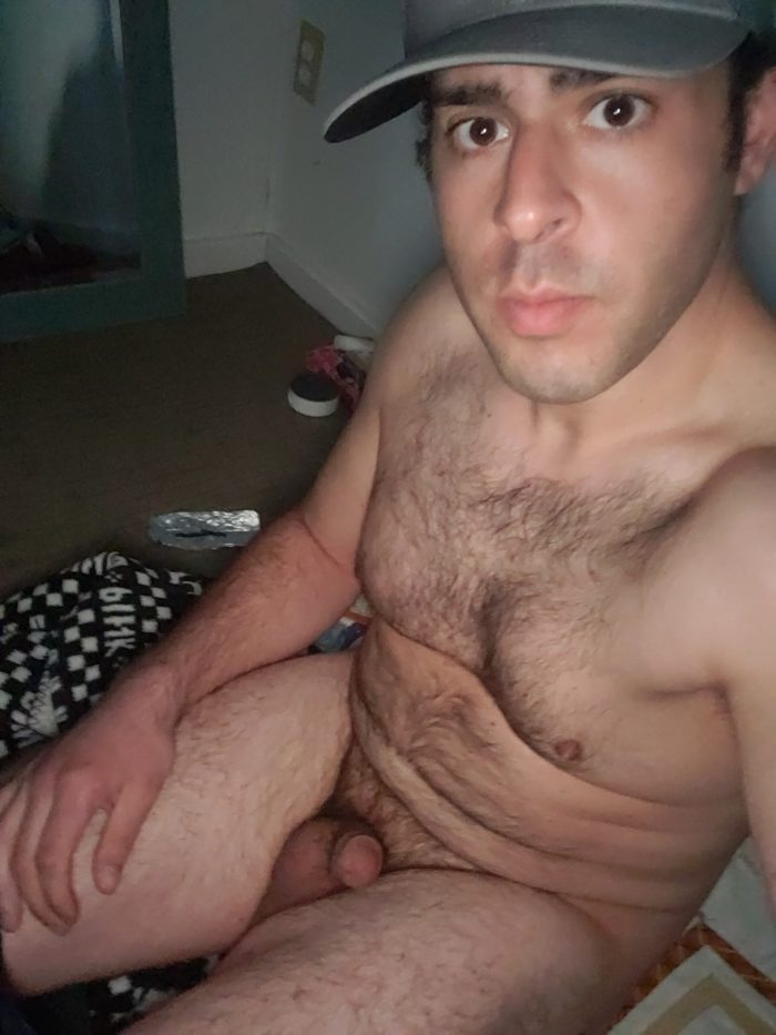 Sitting nude soft dick