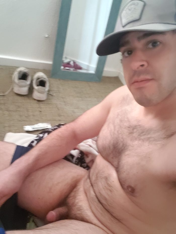 Sitting nude soft dick