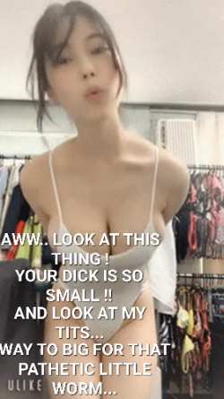These Asian tits are too big for your worm penis