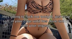 Chastised cuckold looks forward to ruined orgasm