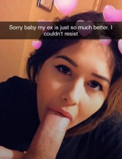 Girlfriend keeps giving her ex blowjobs and flaunts it