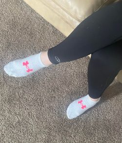 Lounging around in leggings and ankle socks