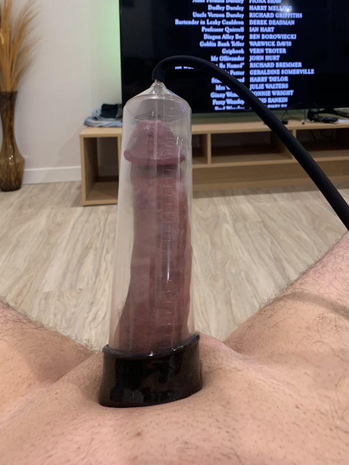 Pumping my cock for everyone to rate