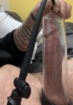 Pumping my cock for everyone to rate