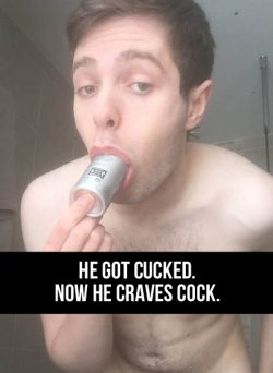 He got cuckolded and now he craves cock