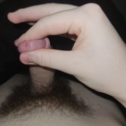 Pinching my tip while i leak precum