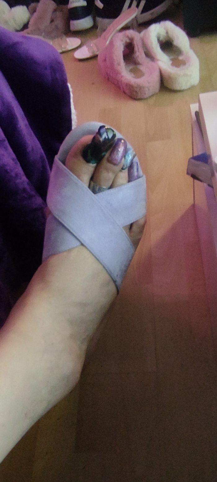 my polished toenails