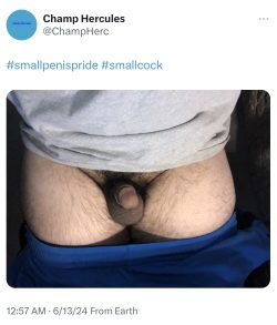 Musician Champ Hercules Posts His Button Dick on X to support #smallpenispride