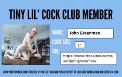 Tiny Lil Cock Club Member