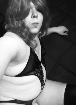 Even without color, Donna is a vibrant sissy slut