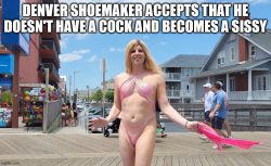 Denver Shoemaker rocks perfect swimsuit for his small thin clit cock