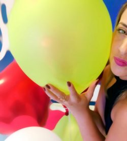 Goddess pops balloons in your face on webcam