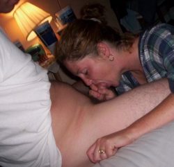 Hotwife sucking off friend of her husband