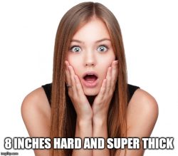 Women react to seeing an 8 inch erection