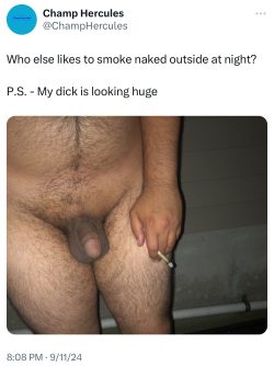 Champ Hercules Posts Photo of Himself Smoking a Joint in the Nude for His Twitter/X Followers