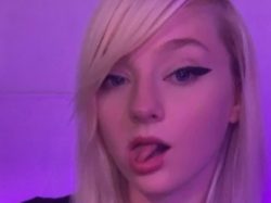 Blonde cutie blows big dick on cam while humiliating small penis cuckolds