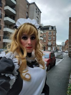 Public sissy slut Maid Marga