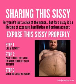 Expose the fat pantyhose wearing sissy