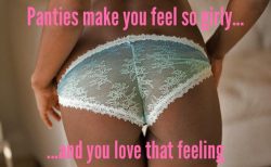 Panties make sissy feel so girly