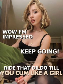 Impress mistress with sissy dildo riding skills