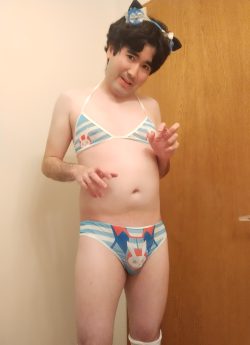 Bikini Femboy and Exposed