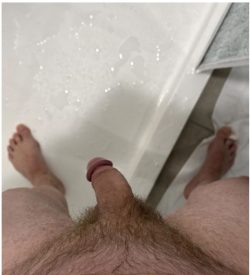 My soft cock in the shower