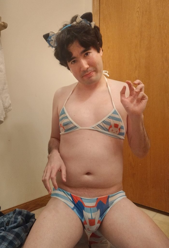 Bikini Femboy and Exposed